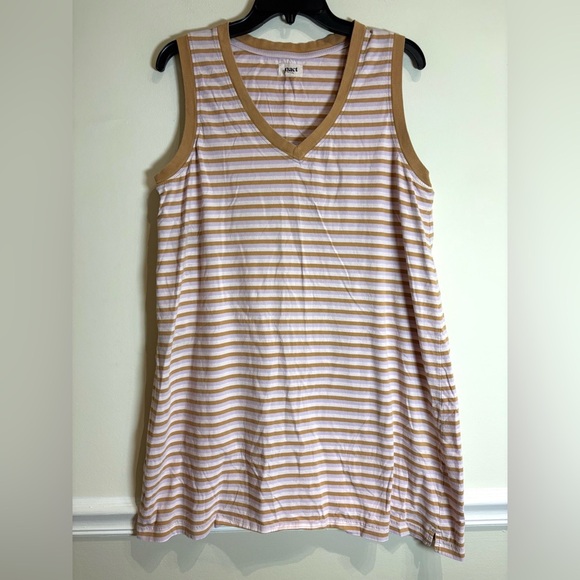 Pact Women’s Soho Stripe Softspun A-Line Tank Dress Size Large - Picture 1 of 6